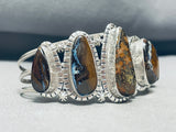 Very Rare Brown Jasper Vintage Native American Navajo Sterling Silver Bracelet-Nativo Arts