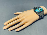 Museum Quality Early Vintage Native American Navajo Turquoise Sterling Silver Bracelet-Nativo Arts