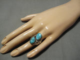 Rare Turquoise!! Vintage Navajo Persin Sterling Silver Native American Ring-Nativo Arts