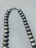 One Of The Best Earlier Vintage Native American Navajo Hand Tooled Sterling Silver Necklace-Nativo Arts