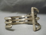 One Of The Best Vintage Native American Navajo Squared Green Turquoise Sterling Silver Bracelet-Nativo Arts