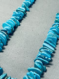 Tremendous Vintage Native American Navajo Kingman Turquoise Sterling Silver Necklace-Nativo Arts