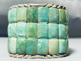 One Of Best Native American Green Turquoise Sterling Silver Bracelet-Nativo Arts