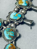 Gasp! Quality Vintage Native American Navajo Turquoise Sterling Silver Squash Blossom Necklace-Nativo Arts