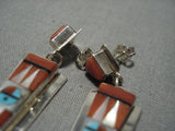 Vintage Zuni Native American Sterling Silver Edaakie Earrings-Nativo Arts