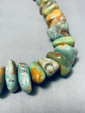 303 Grams Mind Blowing Vintage Native American Navajo Green Turquoise Sterling Silver Necklace-Nativo Arts