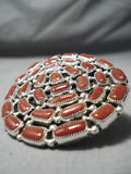 Remarkable Navajo Coral Sterling Silver Ring Native American-Nativo Arts