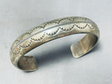 Outstanding Vintage Native American Navajo Sterling Silver Handstamped Bracelet-Nativo Arts