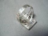 Important Vintage Native American Zuni Inlay Turquoise Jet Bluejay Sterling Silver Ring-Nativo Arts