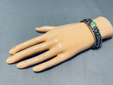 Al Jake Native American Navajo High Grade Carico Lake Turquoise Sterling Silver Bracelet-Nativo Arts