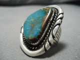 Magnificent Vintage Native American Navajo Dynamic Royston Turquoise Sterling Silver Ring-Nativo Arts