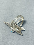 Fascinating Vintage Native American Navajo Sleeping Beauty Sterling Silver Turtle Ring-Nativo Arts
