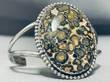 The Best Vintage Native American Navajo Leopard Agate Sterling Silver Bracelet-Nativo Arts