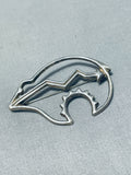 Expressive Vintage Native American Navajo Sterling Silver Bear Pin-Nativo Arts