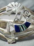 Dancing Kokopelli Vintage Native American Navajo Opal Sterling Silver Bracelet-Nativo Arts