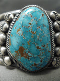 Museum Vintage Native American Navajo #8 Turquoise Sterling Silver Bracelet-Nativo Arts