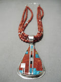 Native American Important Danial Coriz Santo Domingo Turquoise Sterling Silver Necklace-Nativo Arts