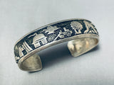 Thomas Singer Unforgettable Vintage Native American Navajo Sterling Silver Storyteller Bracelet-Nativo Arts