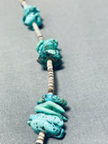 Native American Exceptional Vintage Santo Domingo Old Kingman Turquoise Sterling Silver Necklace-Nativo Arts