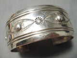 Amazing Vintage Native American Navajo Bursting Sterling Silver Bracelet Cuff-Nativo Arts