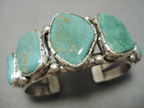 Superior Vintage Native American Navajo Bill Slim Royston Turquoise Sterling Silver Bracelet-Nativo Arts