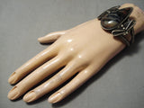 Best Vintage Native American Navajo Petrified Wood Sterling Silver Bracelet Old-Nativo Arts