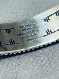 Monument Valley Native American Navajo Turquoise Space Kachina Inlay Sterling Silver Bracelet-Nativo Arts