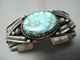 Important Albert Jake Native American Navajo High Grade Turquoise Sterling Silver Bracelet-Nativo Arts