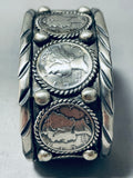 Rare San Felipe Signed Sterling Silver Coins Bracelet-Nativo Arts