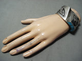 One Of The Best Vintage Native American Navajo Turquoise Sterling Silver Technique Bracelet-Nativo Arts