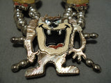 Opulent Vintage Native American Navajo Zuni Turquoise Sterling Silver Squash Blossom Necklace-Nativo Arts