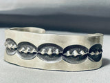 The Deepest Stamp Vintage Native American Navajo Heavy Sterling Silver Bracelet-Nativo Arts