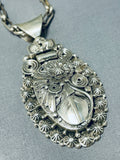 Important Ben Begaye (d) Vintage Native American Navajo Sterling Silver Leaf Necklace-Nativo Arts