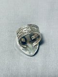 Tremendous Native American Navajo Kingman Turquoise Sterling Silver Ring Signed-Nativo Arts