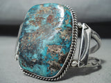 Monster Chunk Turquoise Vintage Native American Navajo Sterling Silver Bracelet-Nativo Arts