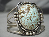 One Of Best Vintage Native American Navajo Domed #8 Turquoise Sterling Silver Bracelet Old-Nativo Arts
