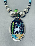 Intricate Southwestern Turquoise Sterling Silver Inlay Necklace-Nativo Arts