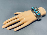 Magnificent Vintage Native American Navajo Kingman Turquoise Sterling Silver Bracelet-Nativo Arts