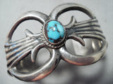 Bisbee Turquoise Vintage Native American Navajo Sterling Silver Thorn Bracelet Cuff Old-Nativo Arts