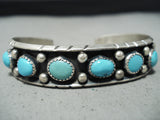 Marvelous Vintage Native American Navajo Turquoise Sterling Silver Bracelet-Nativo Arts