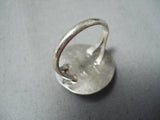 Amazing Vintage Native American Navajo Basalt Turquoise Sterling Silver Ring Old-Nativo Arts