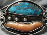 Tremendous Vintage Native American Navajo Blue Diamond Turquoise Sterling Silver Bracelet Old-Nativo Arts
