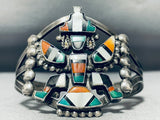 One Of The Best Vintage Native American Zuni Turquoise Knifewing Sterling Silver Bracelet-Nativo Arts