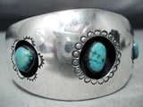 Fabulous Vintage Navajo Turquoise Sterling Silver Bracelet Native American Old-Nativo Arts