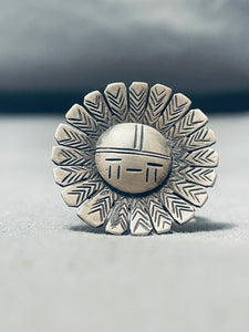 Exceptional Vintage Native American Navajo Sterling Silver Sunface Ring-Nativo Arts