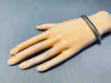 Thicker Vintage Native American Navajo Traingular Cuff Sterling Silver Bracelet-Nativo Arts