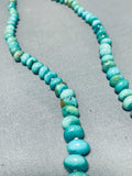 Rare Rounded Vintage Native American Navajo Royston Turquoise Sterling Silver Necklace-Nativo Arts