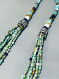 Authentic Singer Native American Navajo Green Turquoise Sterling Silver Necklace-Nativo Arts