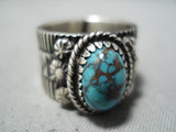 Important Vintage Native American Navajo Red Mountain Turquoise Sterling Silver Ring-Nativo Arts