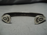 Incredible Vintage Hopi Native American Loren Sakava Sterling Silver Bracelet-Nativo Arts